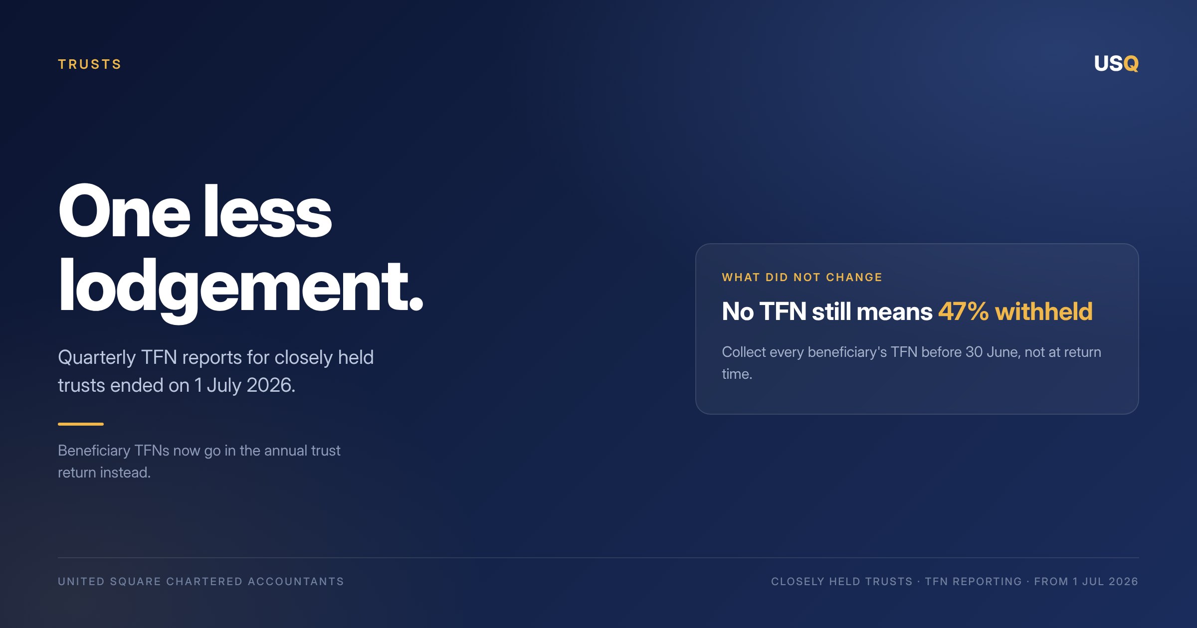 Trustees: the quarterly TFN report is gone
